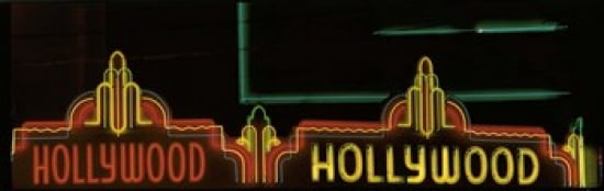 Hollywood Neon Sign Los Angeles CA Canvas Art - Panoramic Images (36 x 12)