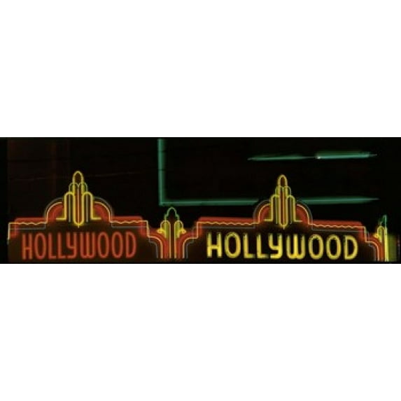 Hollywood Neon Sign Los Angeles CA Poster Print (18 x 6)