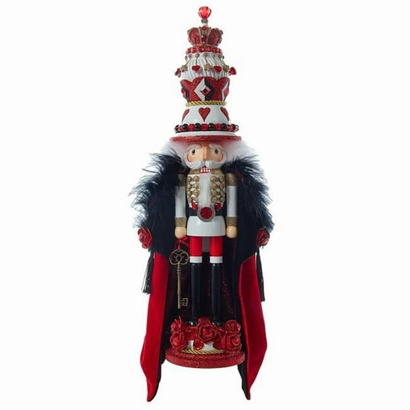 Hollywood Nutcrackers HA0709 18.8 in. King of Hearts with Cape Nutcracker