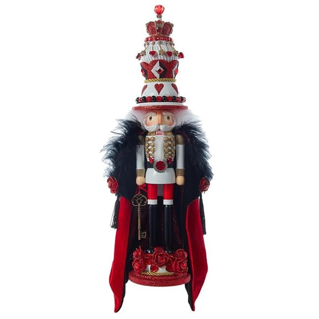 18.8-Inch Red and Black Hollywood King of Hearts Nutcracker