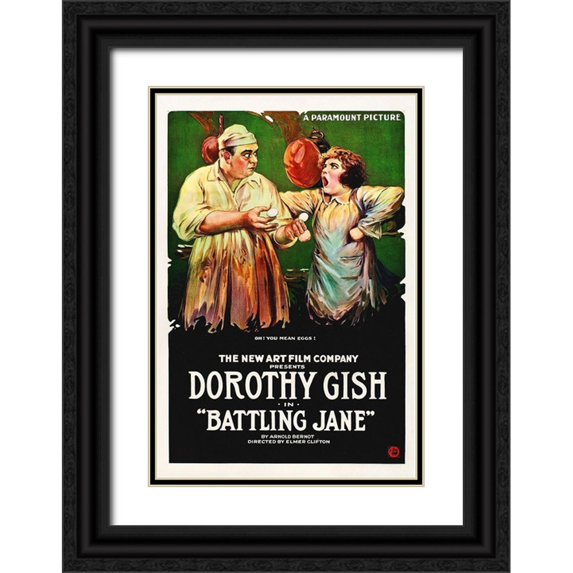 Hollywood Photo Archive 11x14 Black Ornate Wood Framed with Double Matting Museum Art Print Titled - Battling Jane, Dorothy Gish, 1918