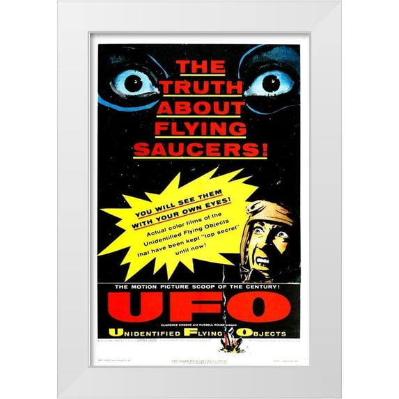 Hollywood Photo Archive 11x14 White Modern Wood Framed Museum Art Print Titled - UFO, 1956