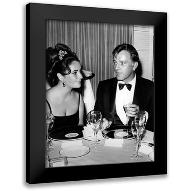 Hollywood Photo Archive 12x14 Black Modern Framed Museum Art Print Titled - Elizabeth Taylor and Richard Burton