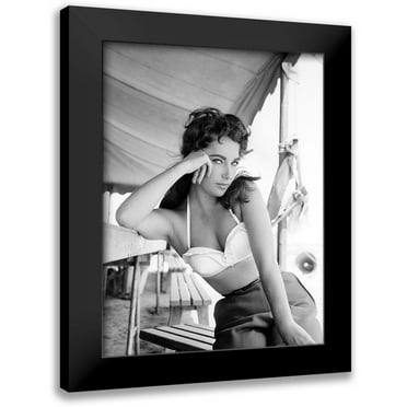 Hollywood Photo Archive 12x14 Black Modern Framed Museum Art Print Titled - Elizabeth Taylor