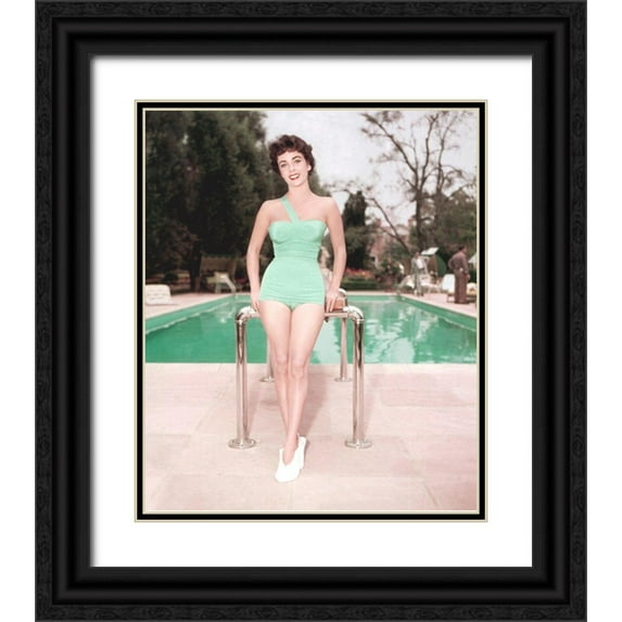 Hollywood Photo Archive 12x14 Black Ornate Wood Framed with Double Matting Museum Art Print Titled - Elizabeth Taylor