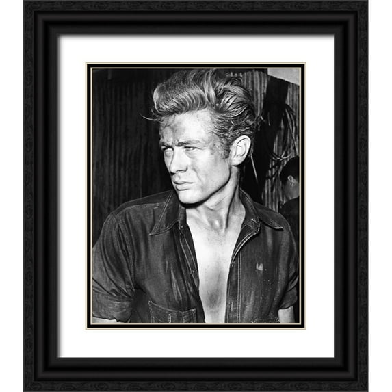 Hollywood Photo Archive 12x14 Black Ornate Wood Framed with Double Matting Museum Art Print Titled - James Dean