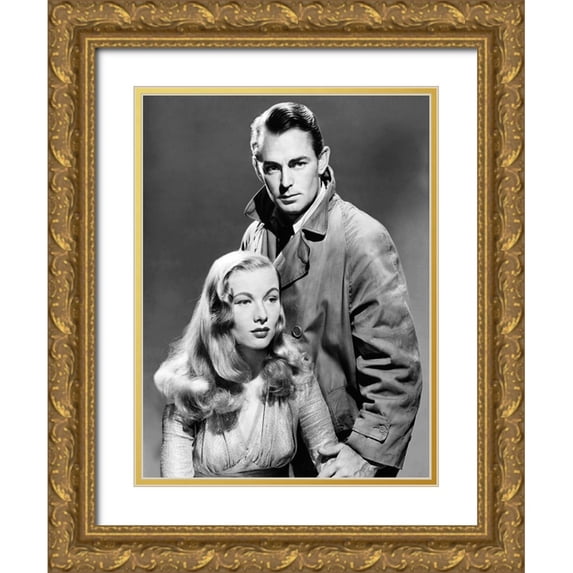 Hollywood Photo Archive 12x14 Gold Ornate Wood Framed with Double Matting Museum Art Print Titled - This Gun For Hire - Publicity Photo