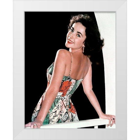 Hollywood Photo Archive 12x14 White Modern Wood Framed Museum Art Print Titled - Elizabeth Taylor