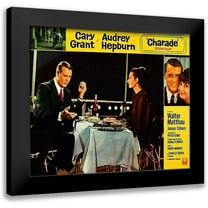 Hollywood Photo Archive 13x12 Black Modern Framed Museum Art Print Titled - Cary Grant - Charade - Lobby Card