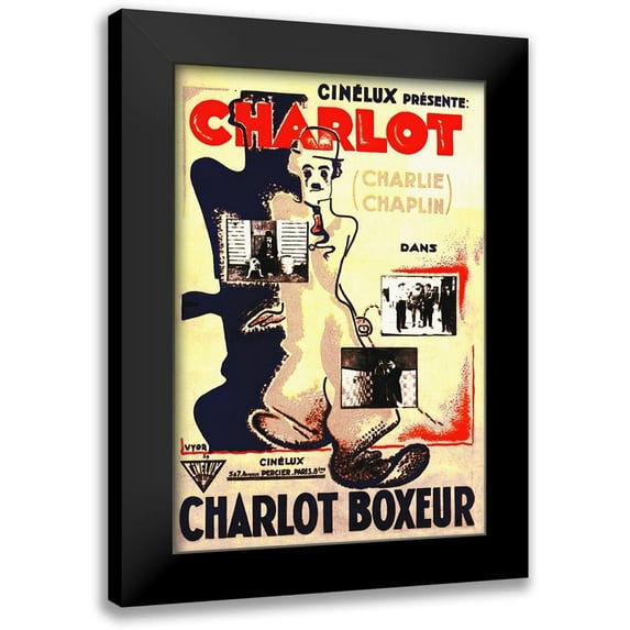 Hollywood Photo Archive 13x18 Black Modern Framed Museum Art Print Titled - Charlie Chaplin - French - The Champion, 1915