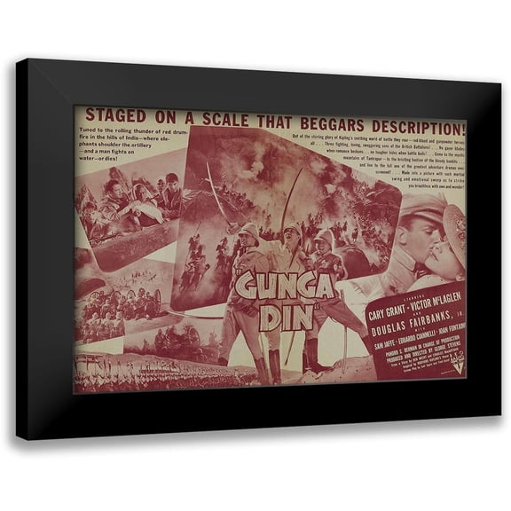 Hollywood Photo Archive 14x11 Black Modern Framed Museum Art Print Titled - Cary Grant - Gunga Din