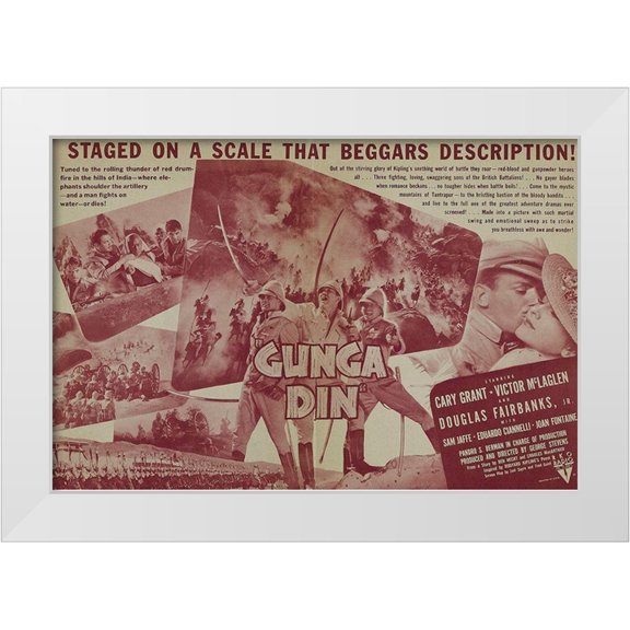 Hollywood Photo Archive 14x11 White Modern Wood Framed Museum Art Print Titled - Cary Grant - Gunga Din