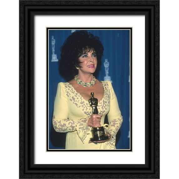 Hollywood Photo Archive 14x18 Black Ornate Wood Framed with Double Matting Museum Art Print Titled - Elizabeth Taylor