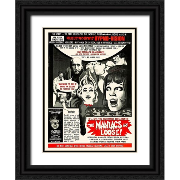 Hollywood Photo Archive 14x18 Black Ornate Wood Framed with Double Matting Museum Art Print Titled - Maniacs