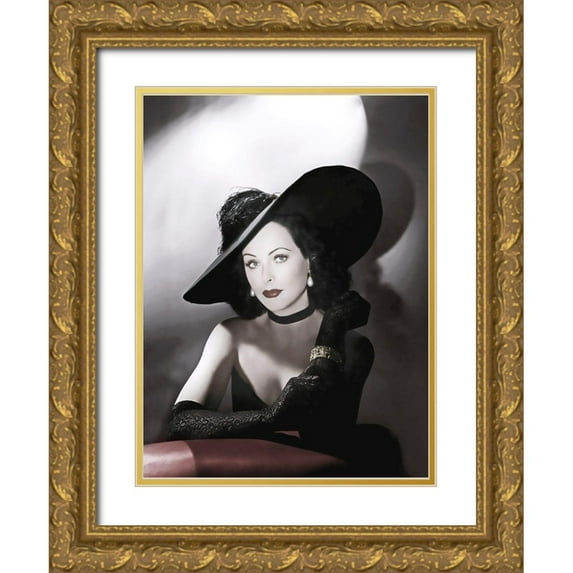 Hollywood Photo Archive 14x18 Gold Ornate Wood Framed with Double Matting Museum Art Print Titled - Hedy Lamarr