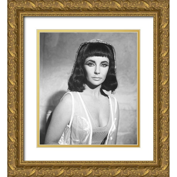 Hollywood Photo Archive 15x17 Gold Ornate Wood Framed with Double Matting Museum Art Print Titled - Elizabeth Taylor - Cleopatra