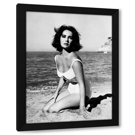 Hollywood Photo Archive 15x18 Black Modern Wood Framed Wall Art Titled - Elizabeth Taylor
