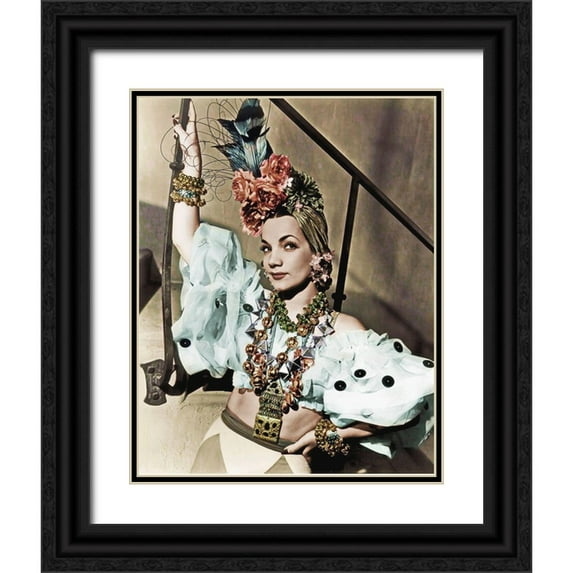 Hollywood Photo Archive 15x18 Black Ornate Wood Framed with Double Matting Museum Art Print Titled - Carmen Miranda