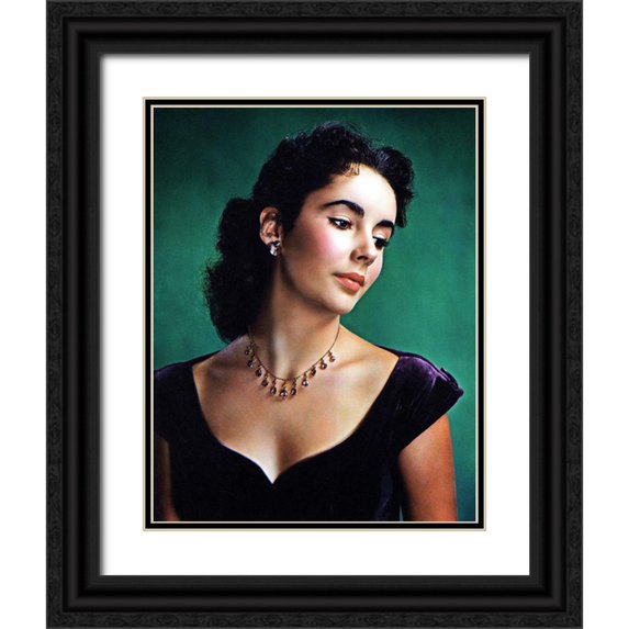 Hollywood Photo Archive 15x18 Black Ornate Wood Framed with Double Matting Museum Art Print Titled - Elizabeth Taylor