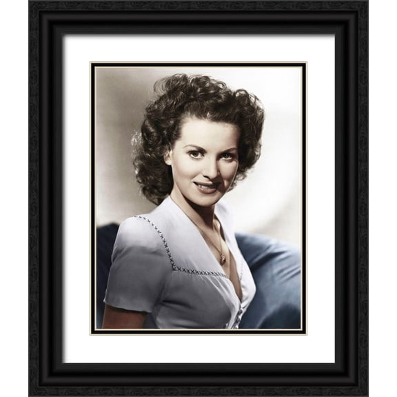 Hollywood Photo Archive 15x18 Black Ornate Wood Framed with Double Matting Museum Art Print Titled - Maureen OHara