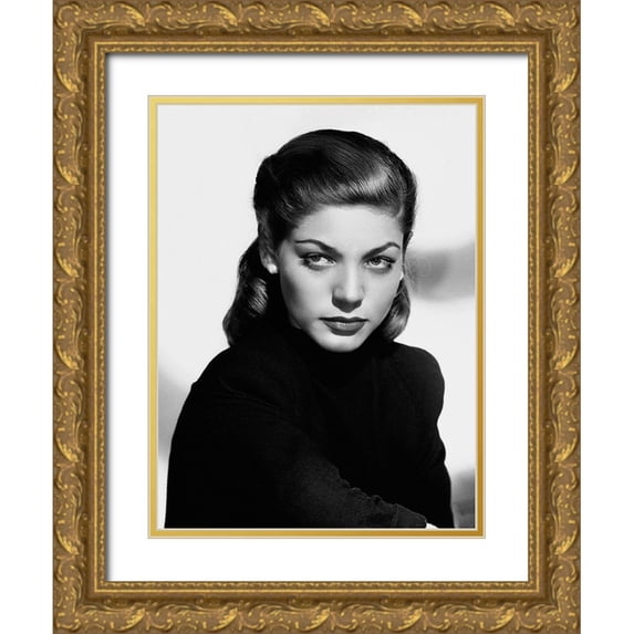 Hollywood Photo Archive 15x18 Gold Ornate Wood Framed with Double Matting Museum Art Print Titled - Lauren Bacall