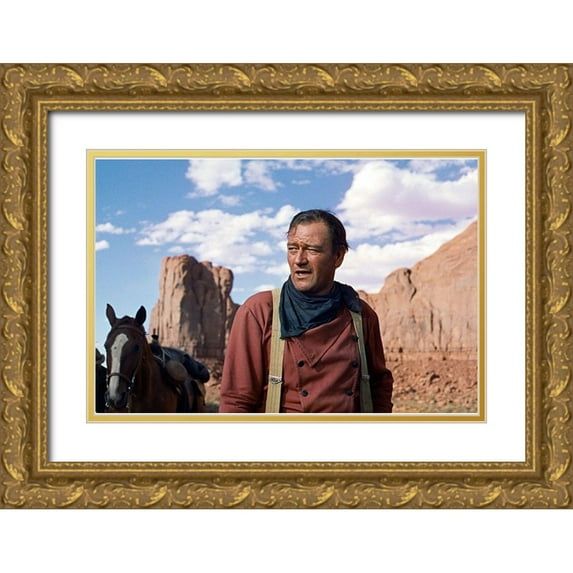Hollywood Photo Archive 18x13 Gold Ornate Wood Framed with Double Matting Museum Art Print Titled - John Wayne