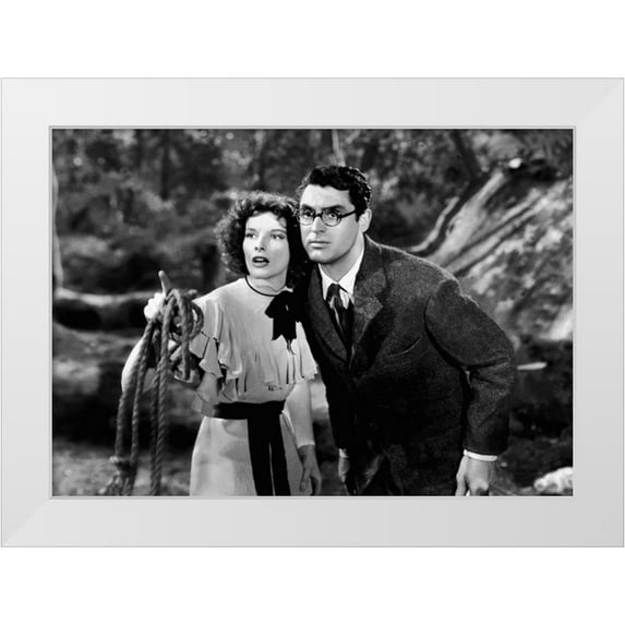 Hollywood Photo Archive 18x14 White Modern Wood Framed Museum Art Print Titled - Cary Grant - Bringing Up Baby