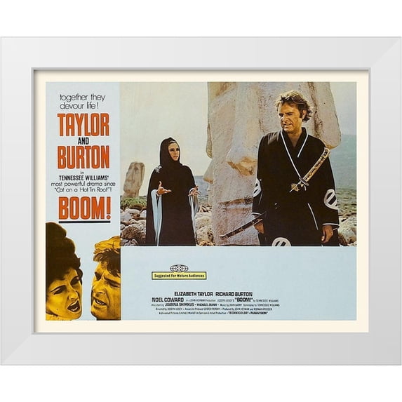 Hollywood Photo Archive 18x15 White Modern Wood Framed Museum Art Print Titled - Elizabeth Taylor - Boom! - Lobby Card