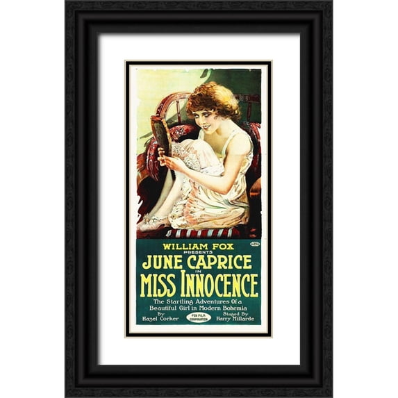 Hollywood Photo Archive 18x32 Black Ornate Wood Framed with Double Matting Museum Art Print Titled - Miss Innocense