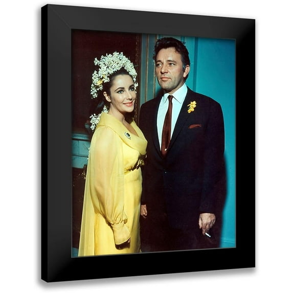 Hollywood Photo Archive 19x24 Black Modern Framed Museum Art Print Titled - Elizabeth Taylor and Richard Burton