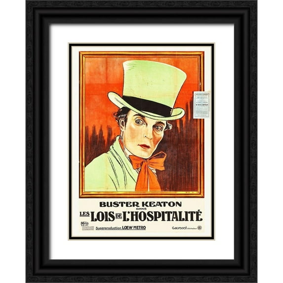 Hollywood Photo Archive 19x24 Black Ornate Wood Framed with Double Matting Museum Art Print Titled - Buster Keaton