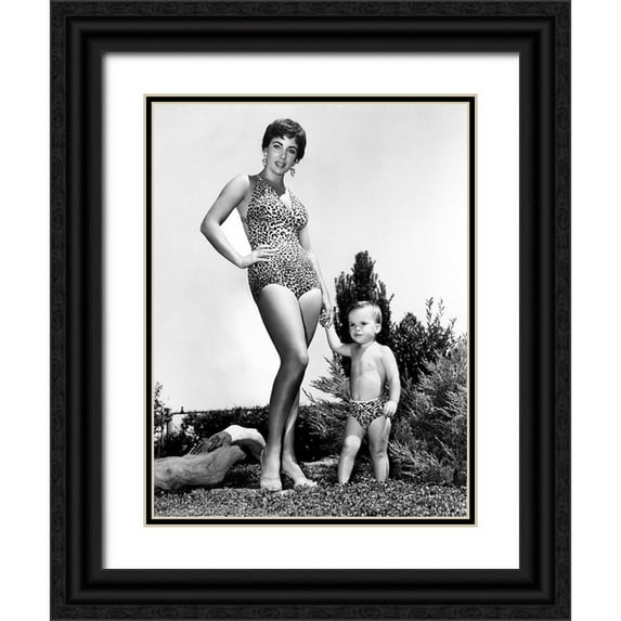 Hollywood Photo Archive 19x24 Black Ornate Wood Framed with Double Matting Museum Art Print Titled - Elizabeth Taylor