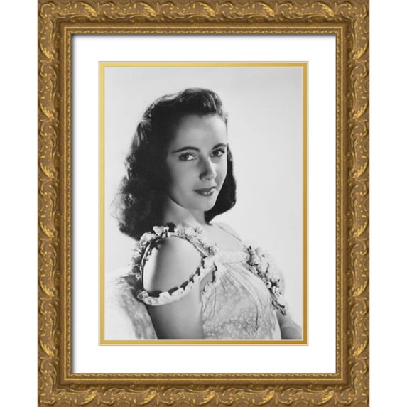 Hollywood Photo Archive 19x24 Gold Ornate Wood Framed with Double Matting Museum Art Print Titled - Elizabeth Taylor