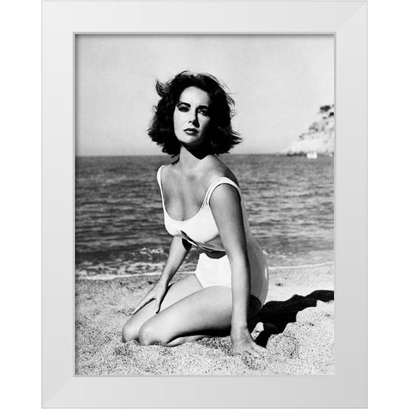 Hollywood Photo Archive 19x24 White Modern Wood Framed Museum Art Print Titled - Elizabeth Taylor