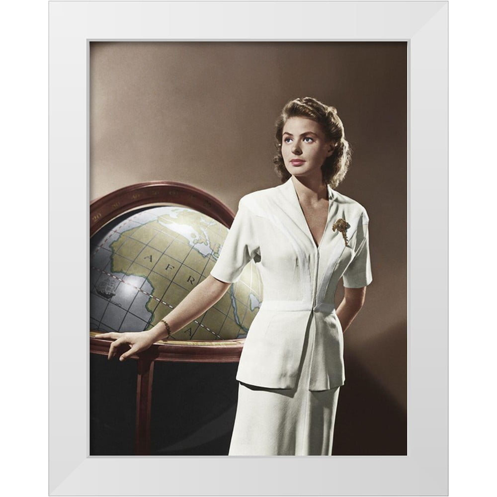 Ingrid Bergman Casablanca Framed Canvas Art in Black Wood Frame