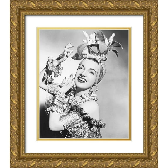 Hollywood Photo Archive 20x23 Gold Ornate Wood Framed with Double Matting Museum Art Print Titled - Carmen Miranda
