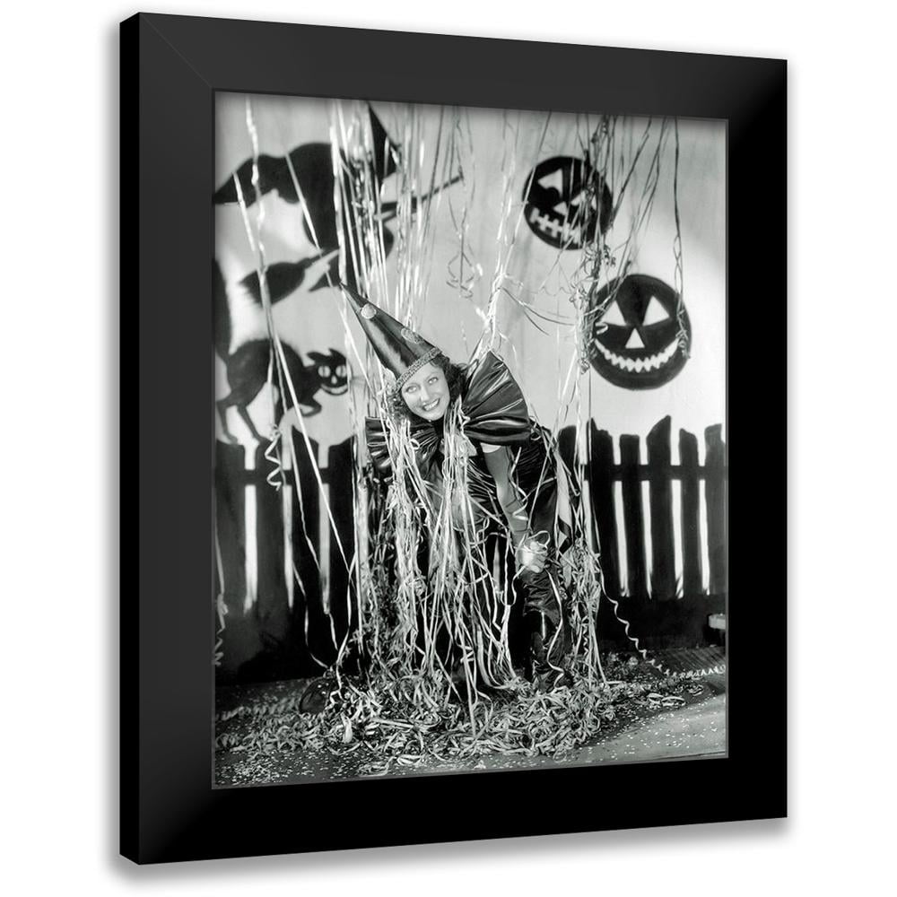 Hollywood Halloween Joan Crawford Black Framed Canvas Print