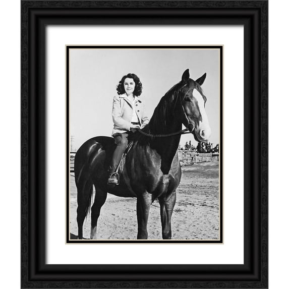 Hollywood Photo Archive 20x24 Black Ornate Wood Framed with Double Matting Museum Art Print Titled - National Velvet - Elizabeth Taylor