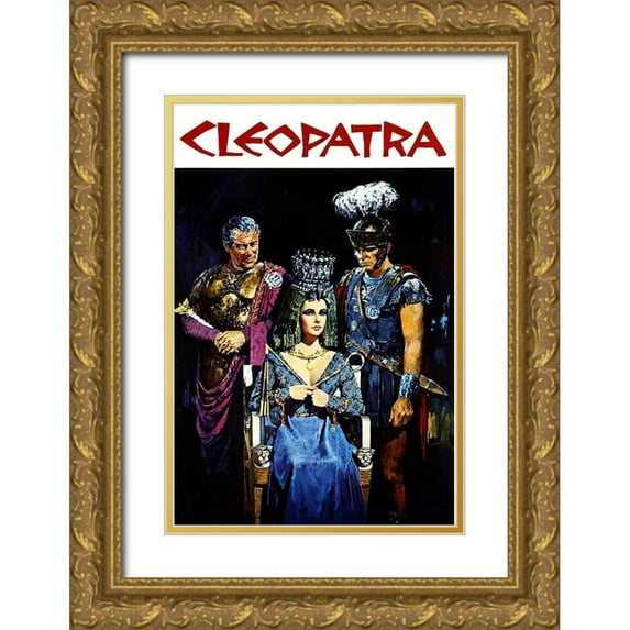 Hollywood Photo Archive 23x32 Gold Ornate Wood Framed with Double Matting Museum Art Print Titled - Elizabeth Taylor - Cleopatra - Poster