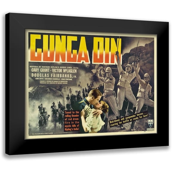 Hollywood Photo Archive 24x19 Black Modern Framed Museum Art Print Titled - Cary Grant - Gunga Din
