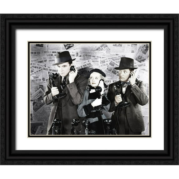 Hollywood Photo Archive 24x19 Black Ornate Wood Framed with Double Matting Museum Art Print Titled - Bette Davis