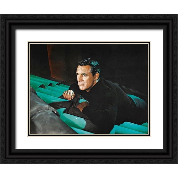 Hollywood Photo Archive 24x19 Black Ornate Wood Framed with Double Matting Museum Art Print Titled - Cary Grant - To Catch A Thief