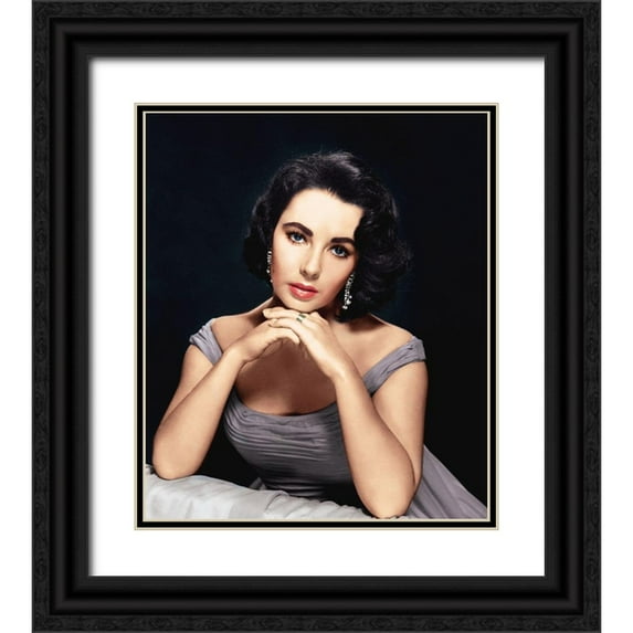 Hollywood Photo Archive 26x30 Black Ornate Wood Framed with Double Matting Museum Art Print Titled - Elizabeth Taylor