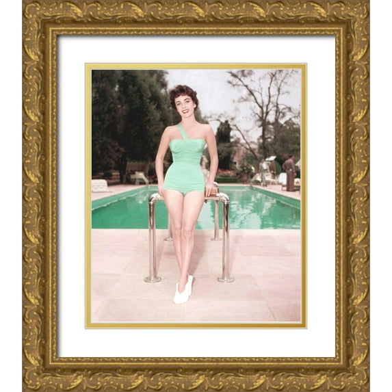 Hollywood Photo Archive 26x31 Gold Ornate Wood Framed with Double Matting Museum Art Print Titled - Elizabeth Taylor