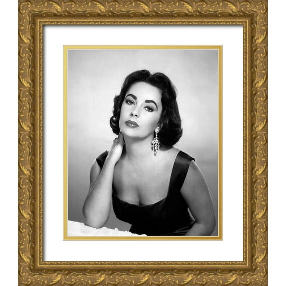 Hollywood Photo Archive 26x31 Gold Ornate Wood Framed with Double Matting Museum Art Print Titled - Elizabeth Taylor
