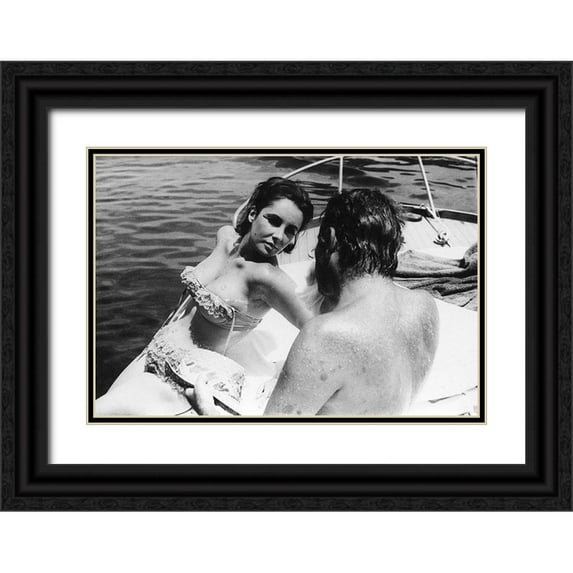 Hollywood Photo Archive 32x23 Black Ornate Wood Framed with Double Matting Museum Art Print Titled - Elizabeth Taylor