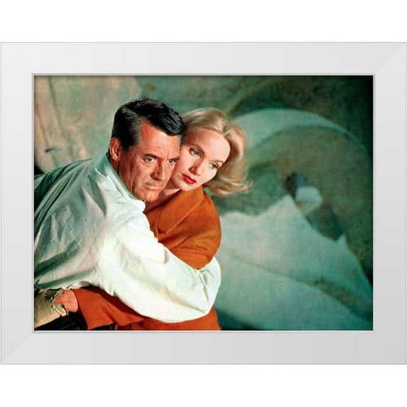 Hollywood Photo Archive 32x25 White Modern Wood Framed Museum Art Print Titled - Cary Grant - North By Northwest