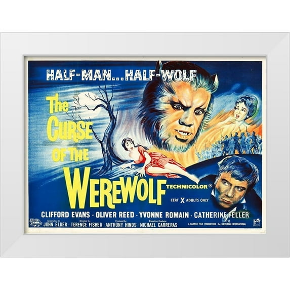 Hollywood Photo Archive 32x25 White Modern Wood Framed Museum Art Print Titled - Curse of the Werewolf