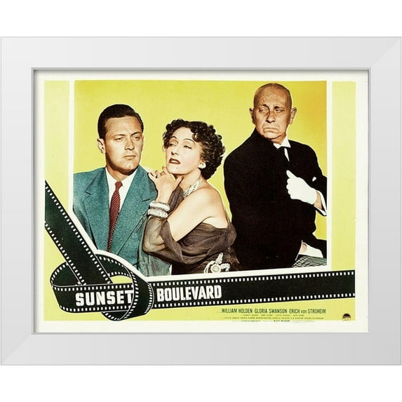 Hollywood Photo Archive 32x26 White Modern Wood Framed Museum Art Print Titled - Sunset Boulevard - Lobby Card