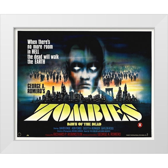 Hollywood Photo Archive 32x26 White Modern Wood Framed Museum Art Print Titled - Zombies - Dawn of the Dead
